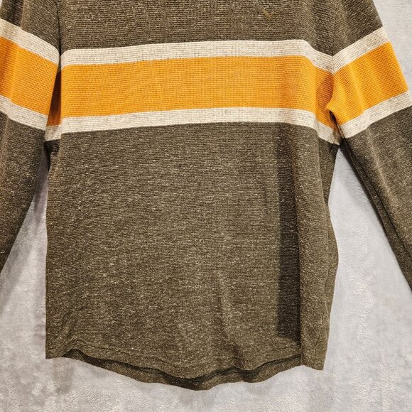American Eagle Thermal Shirt Mens M Henley Long Sleeve Waffle Knit gorpcore work - Picture 4 of 15